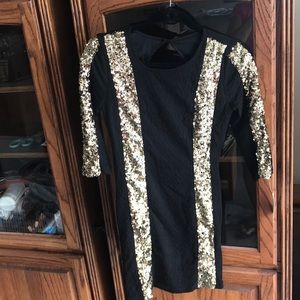 black dress with sequins